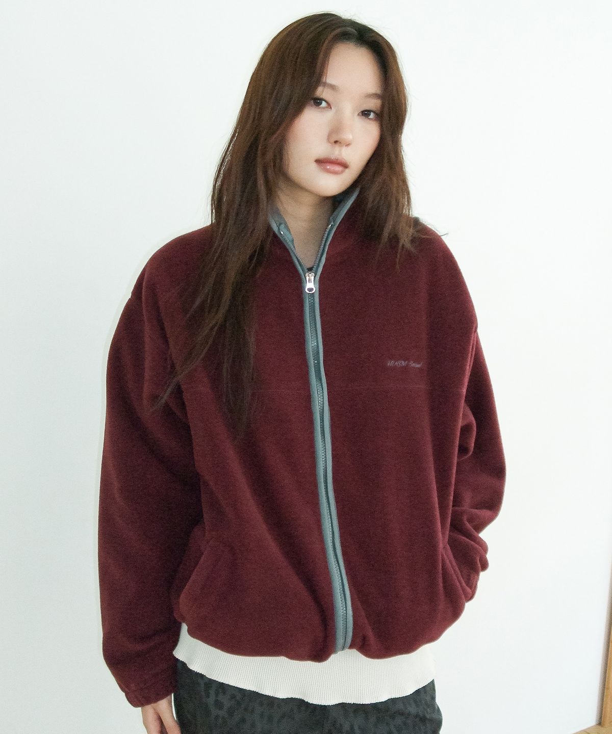 해비즘(HAVISM) HVSM FLEECE JACKET(WINE)