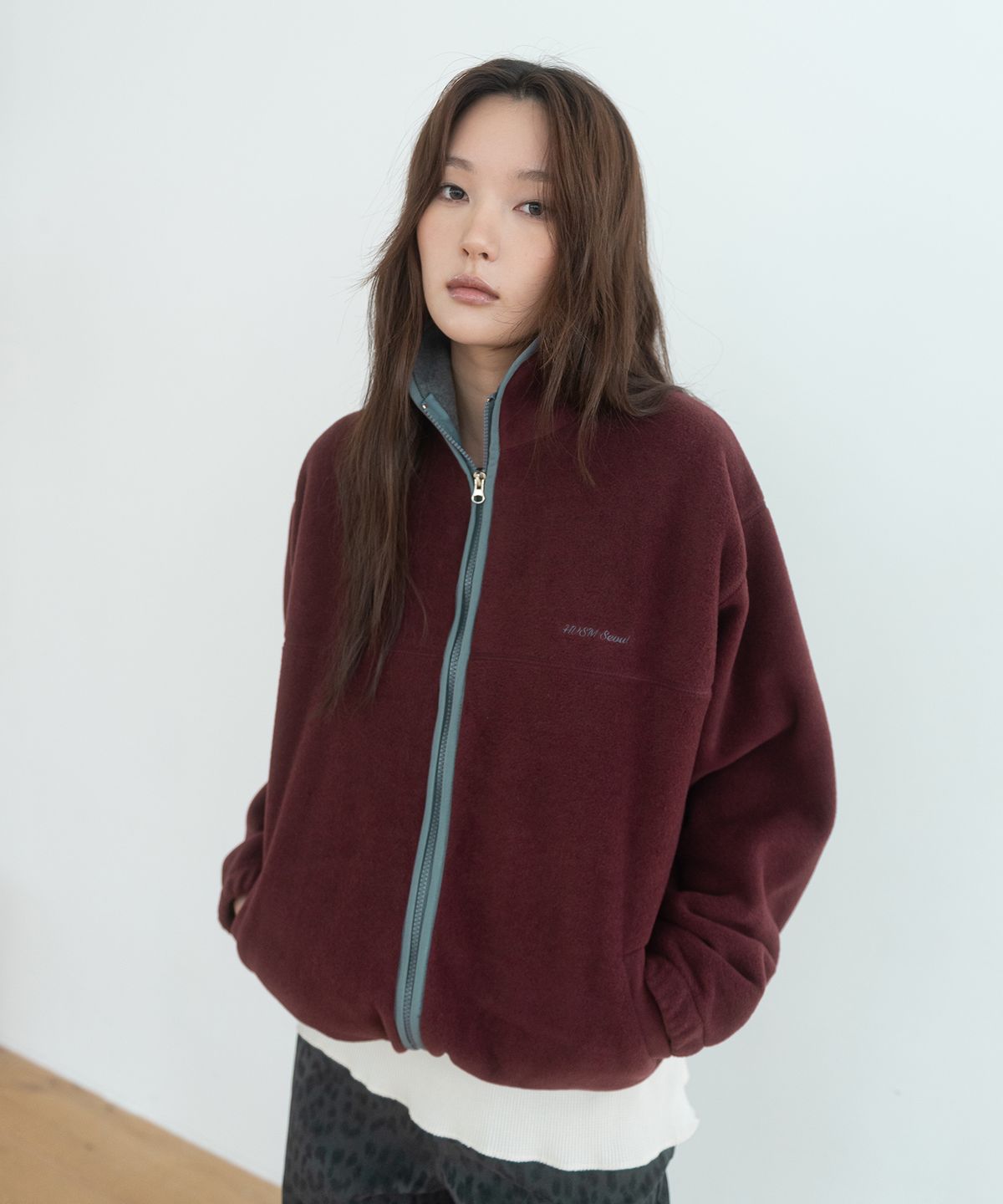 해비즘(HAVISM) HVSM FLEECE JACKET(WINE)