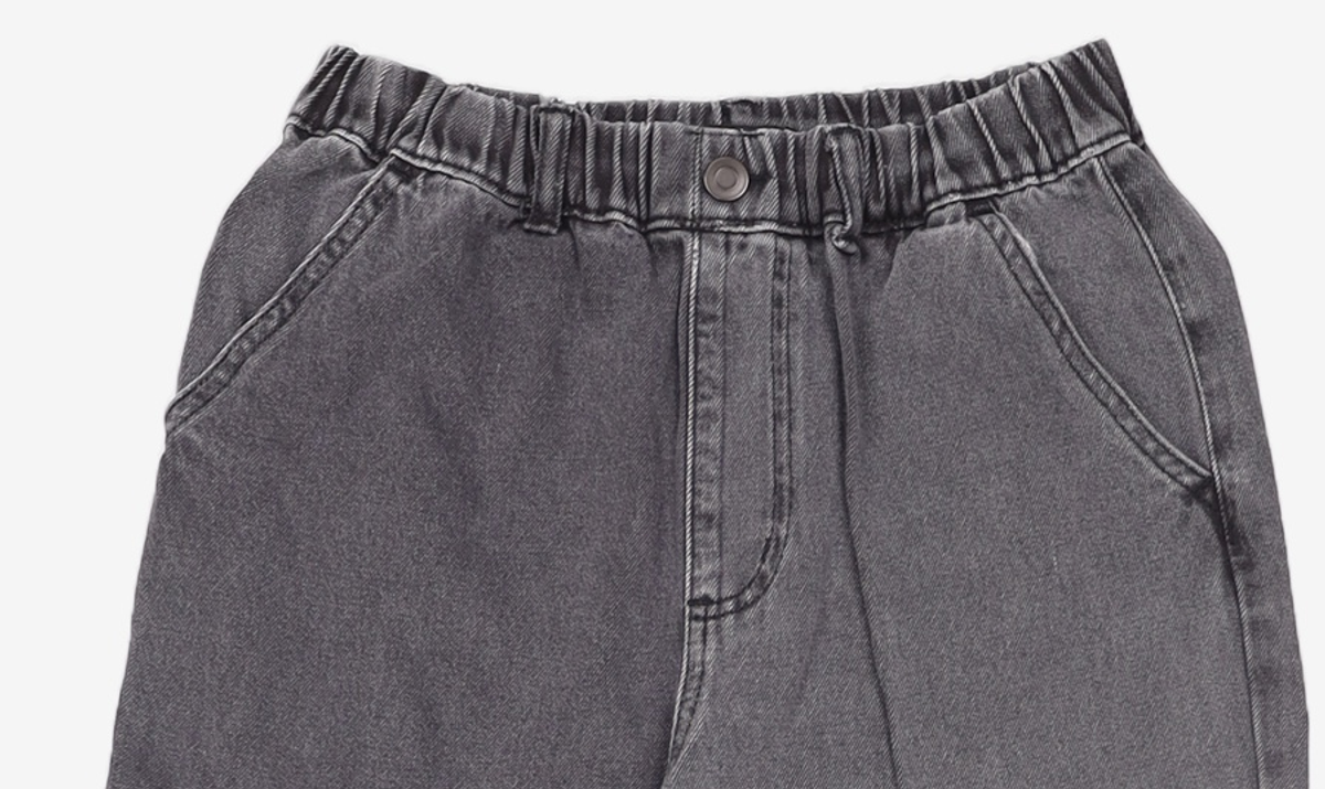 무신사 스탠다드 키즈(MUSINSA STANDARD KIDS) 와이드 카고 밴딩 데님 팬츠 150