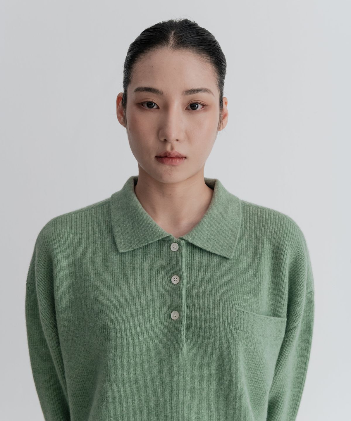 우부아(OEUVA) 메리노울 폴로 셔츠 (그린)