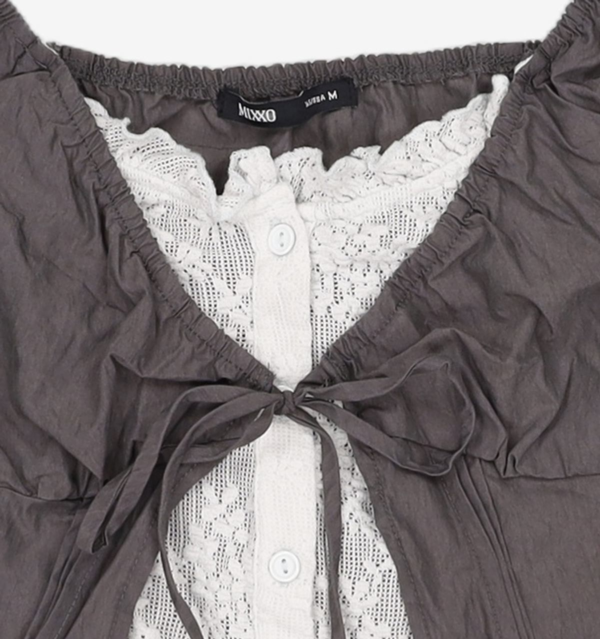 미쏘(MIXXO) 배색 레이어드 블라우스_MIWBWG609G M