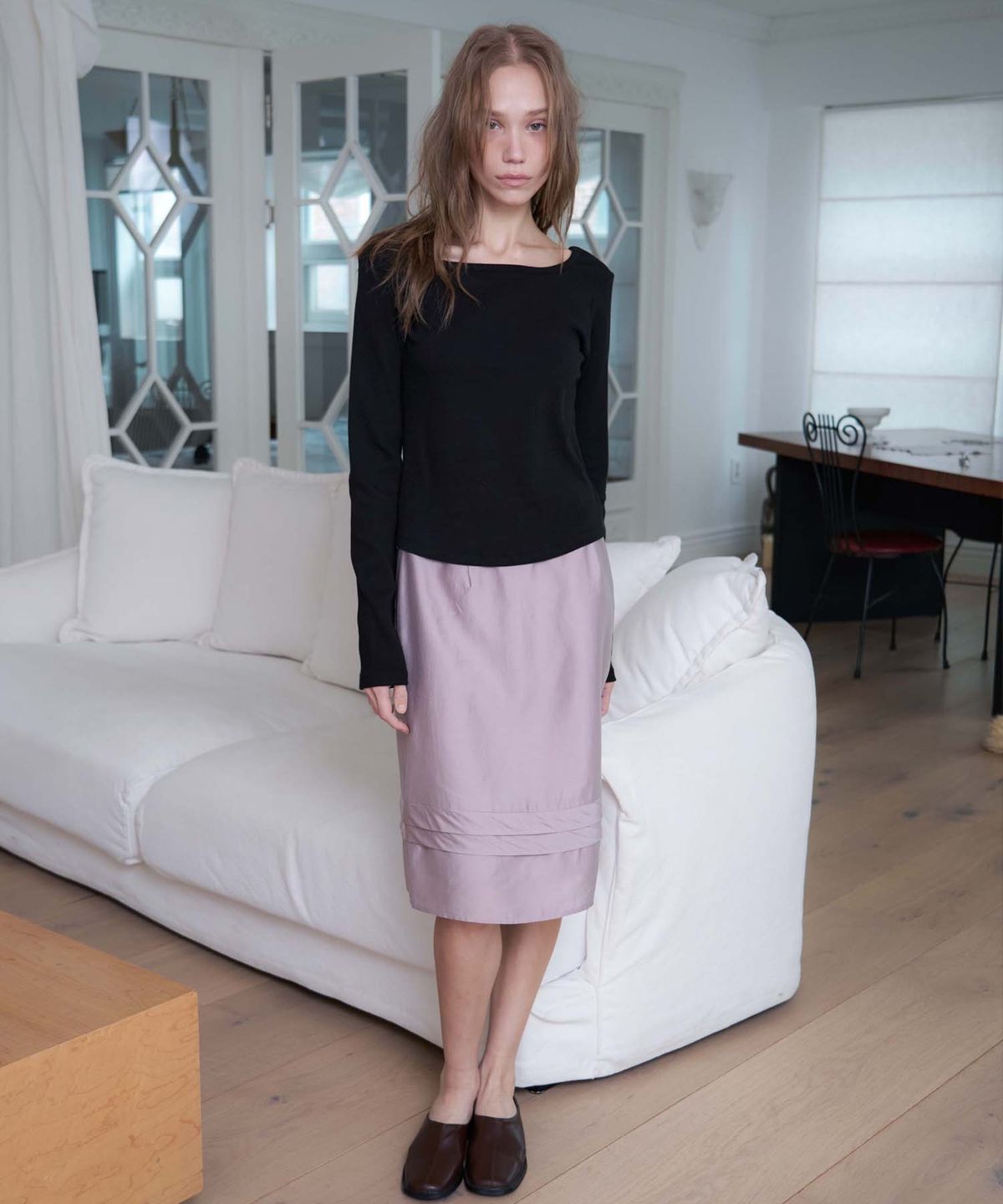탄듀(TANDUE) MOONLIT SKIRT - MAUVE