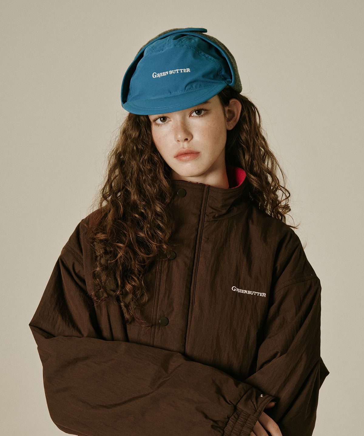 그린버터(GREENBUTTER) Fleece Earflap Cap (Teal)