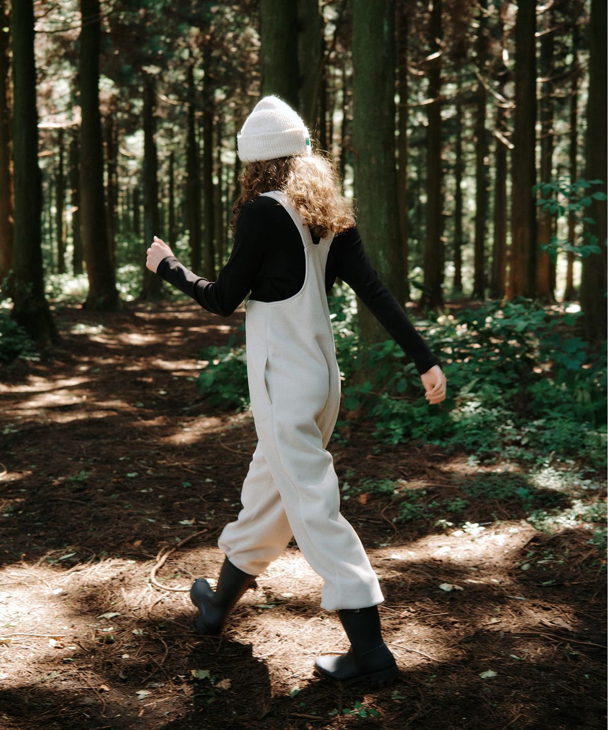그린버터(GREENBUTTER) Fleece Zip Overall Pants (Stone Beige)