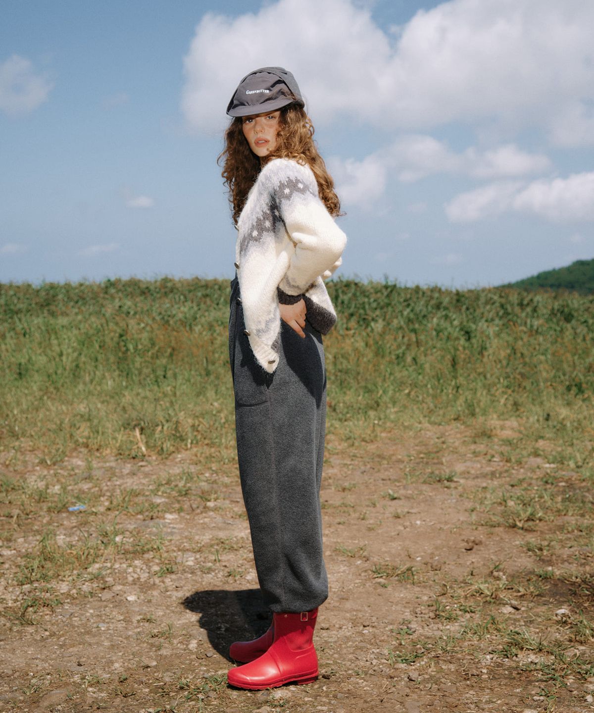 그린버터(GREENBUTTER) Fleece Zip Overall Pants (Charcoal)