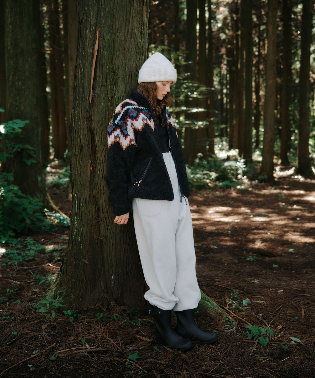그린버터(GREENBUTTER) Nordic Sherpa Fleece Jacket (Black)
