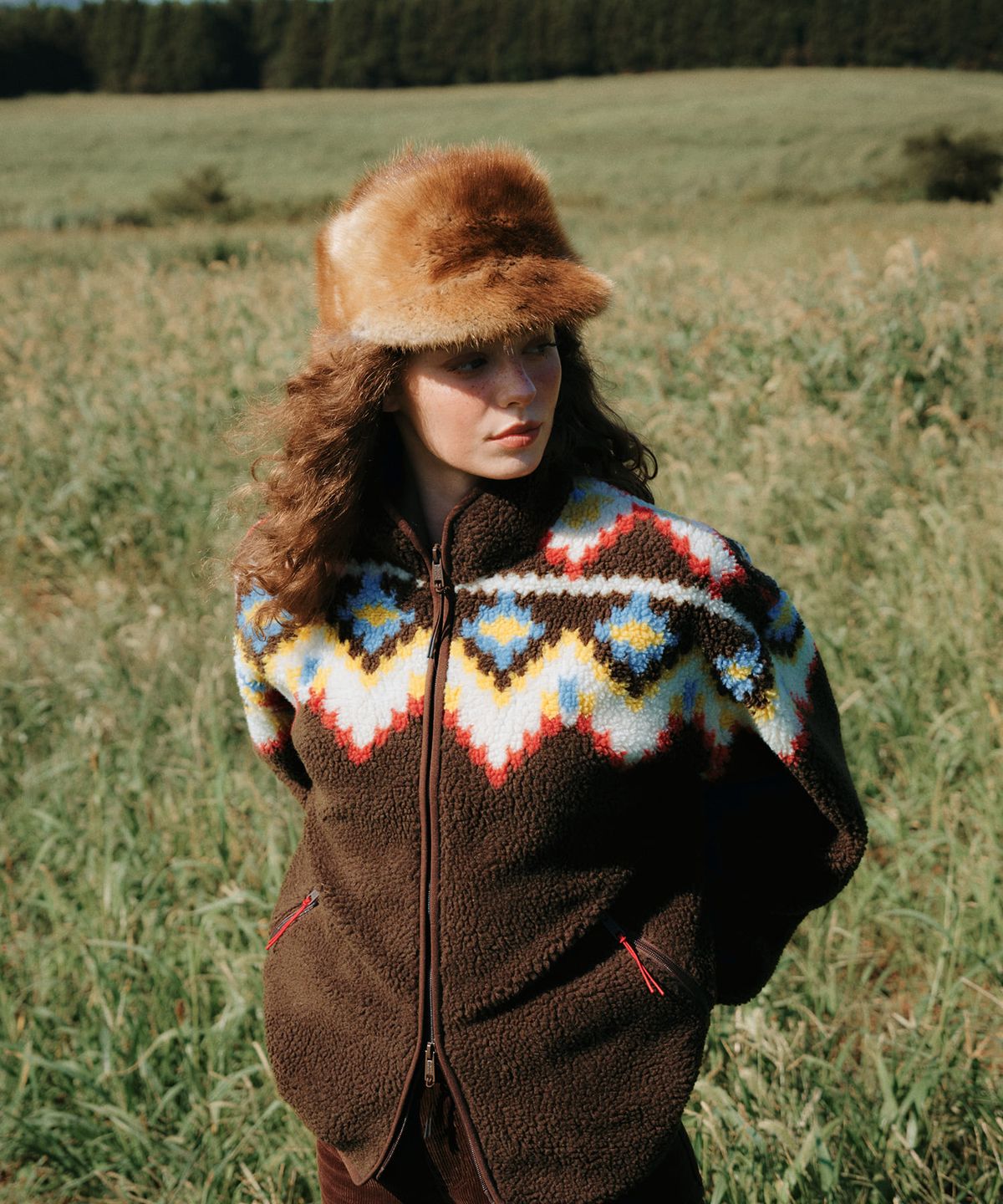 그린버터(GREENBUTTER) Nordic Sherpa Fleece Jacket (Brown)