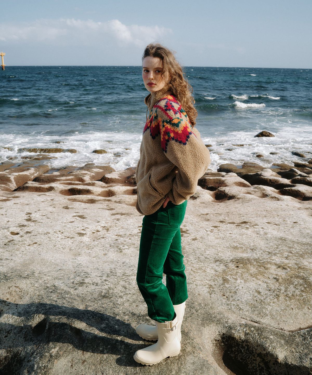그린버터(GREENBUTTER) Nordic Sherpa Fleece Jacket (Beige)