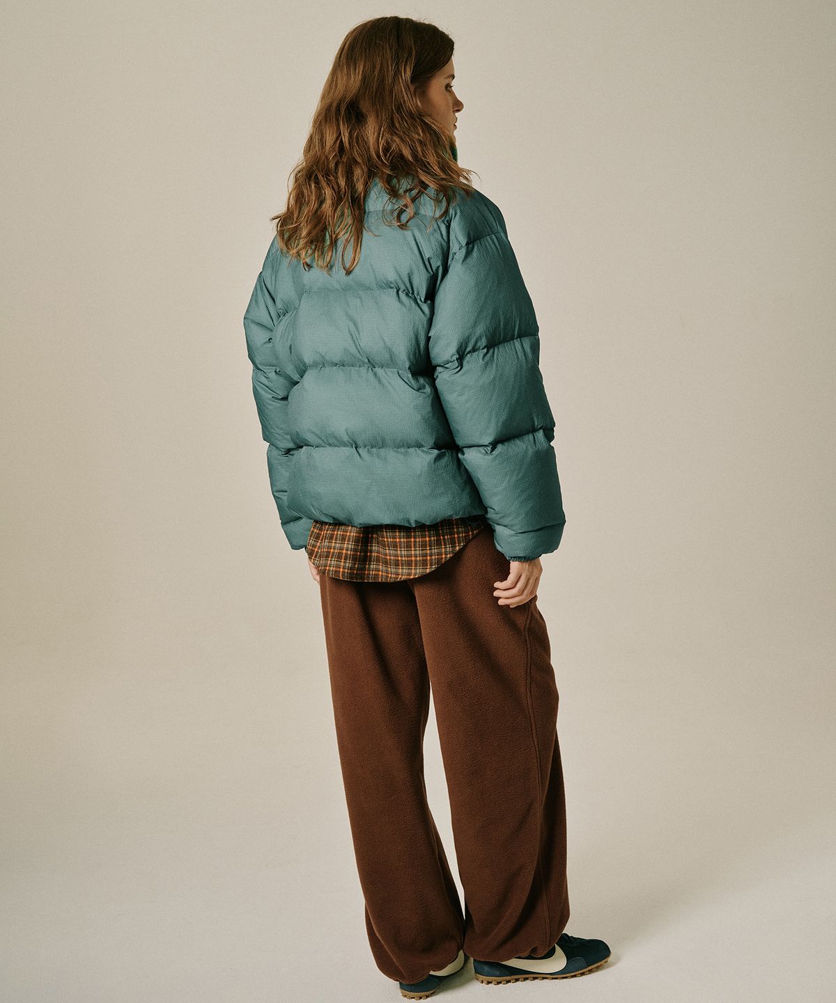 그린버터(GREENBUTTER) Check Duck Down Jacket (Green)