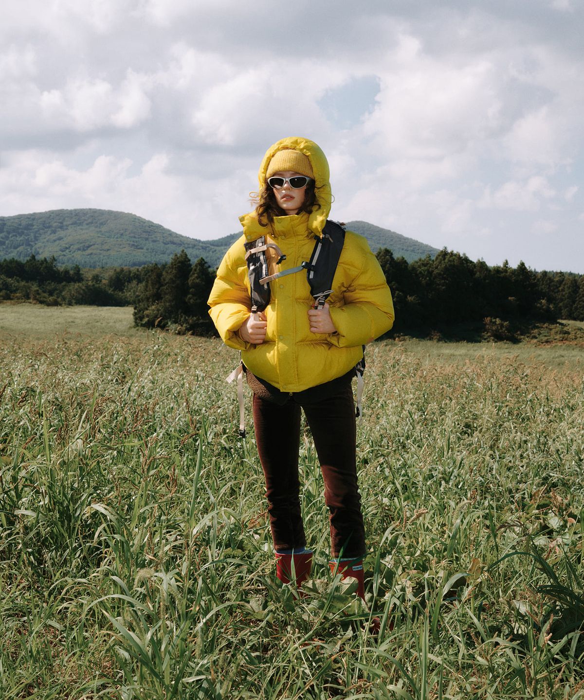 그린버터(GREENBUTTER) Hood Duck Down Jacket (Mustard)