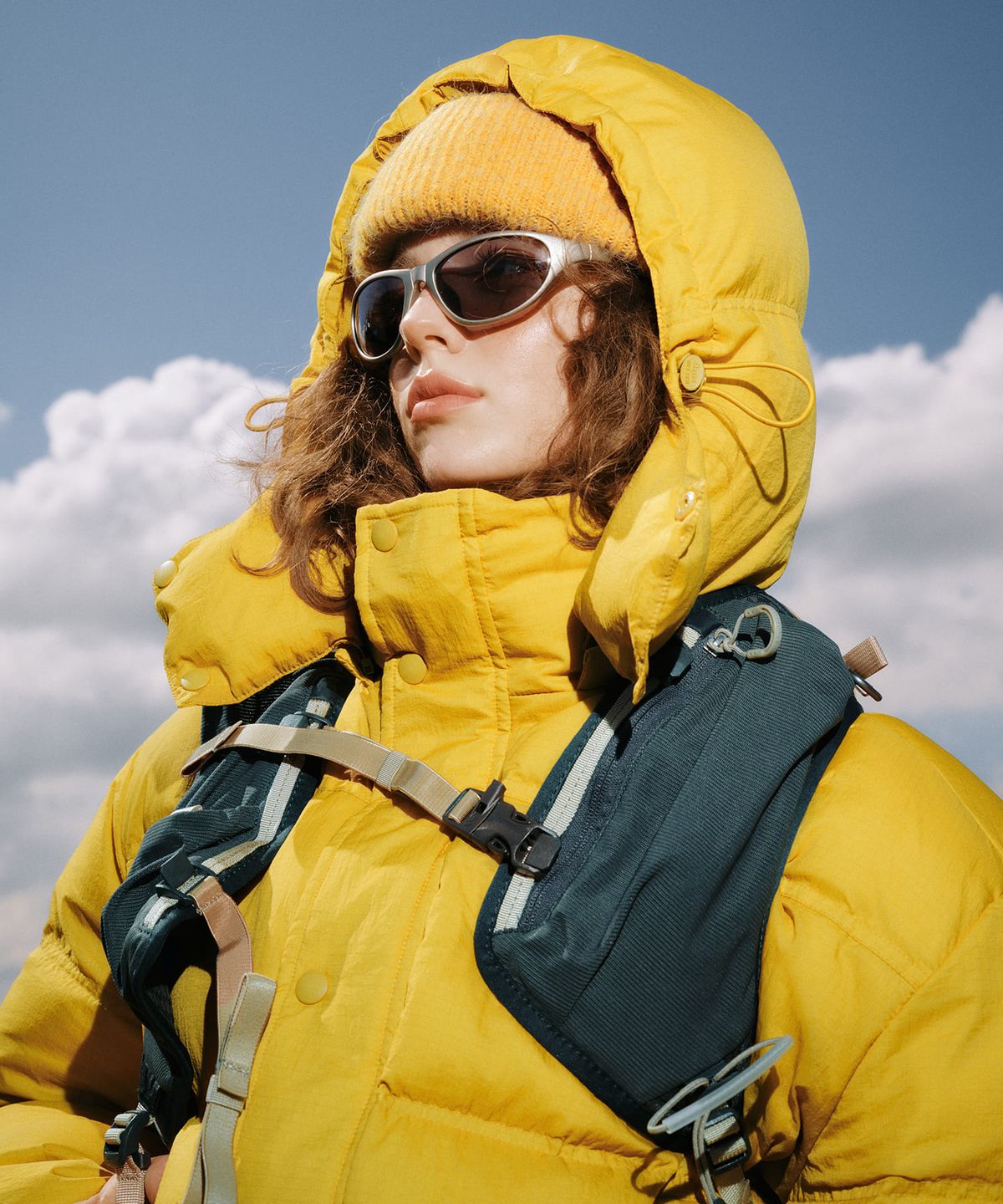 그린버터(GREENBUTTER) Hood Duck Down Jacket (Mustard)