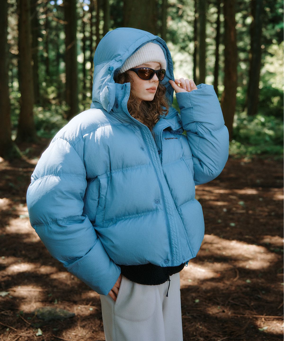 그린버터(GREENBUTTER) Hood Duck Down Jacket (Mint Blue)