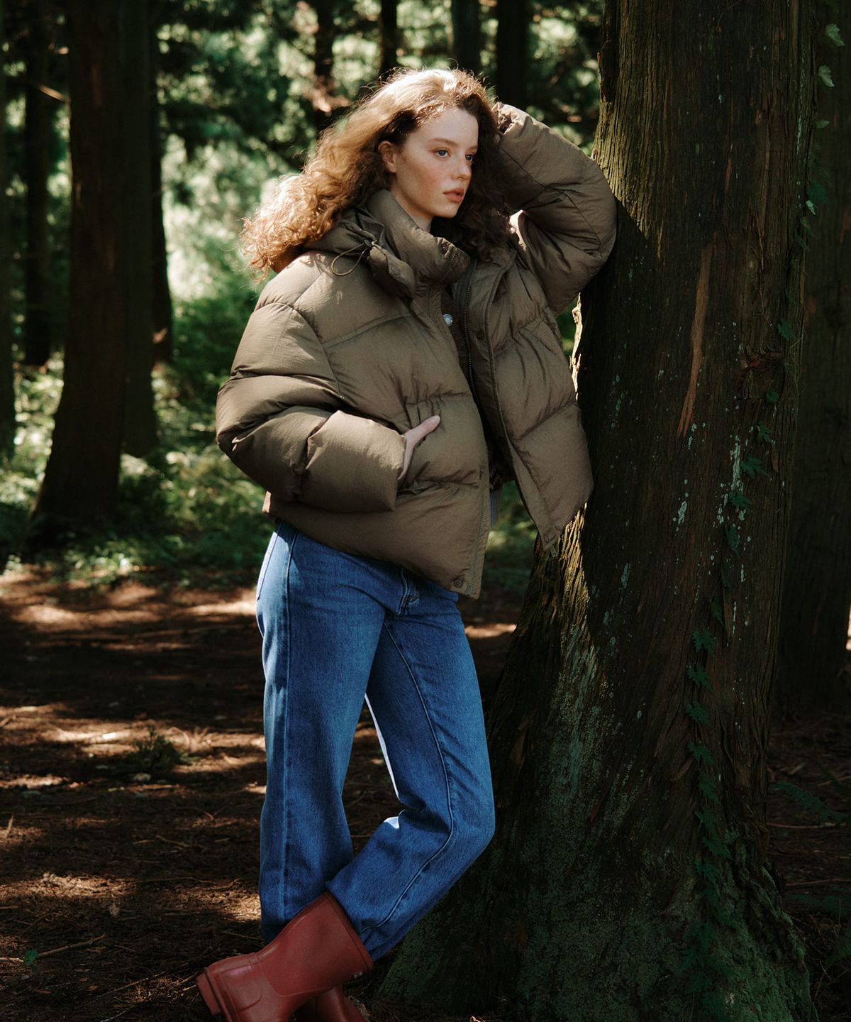 그린버터(GREENBUTTER) Hood Duck Down Jacket (Khaki Brown)
