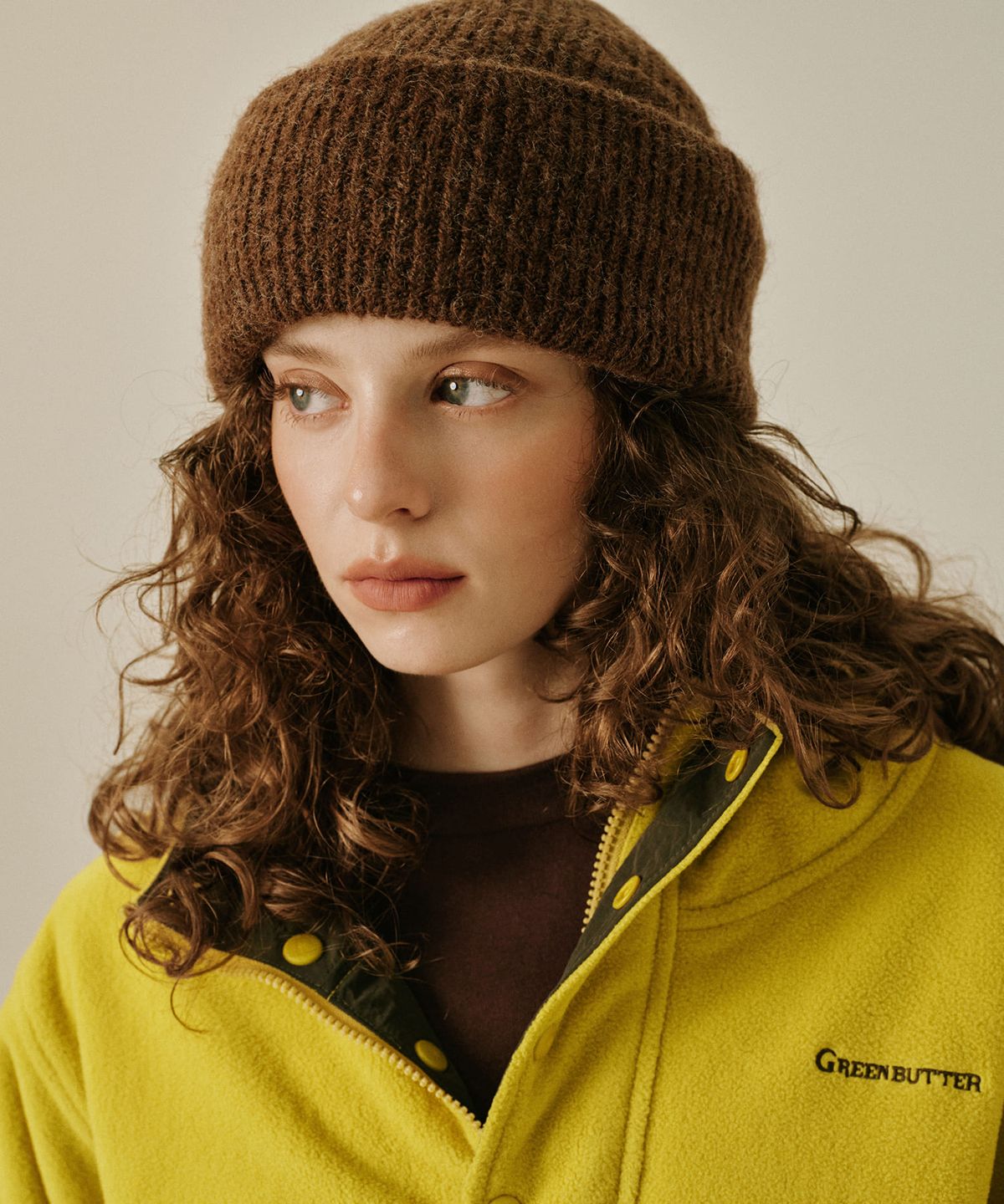 그린버터(GREENBUTTER) Essential Knit Beanie (Brown)