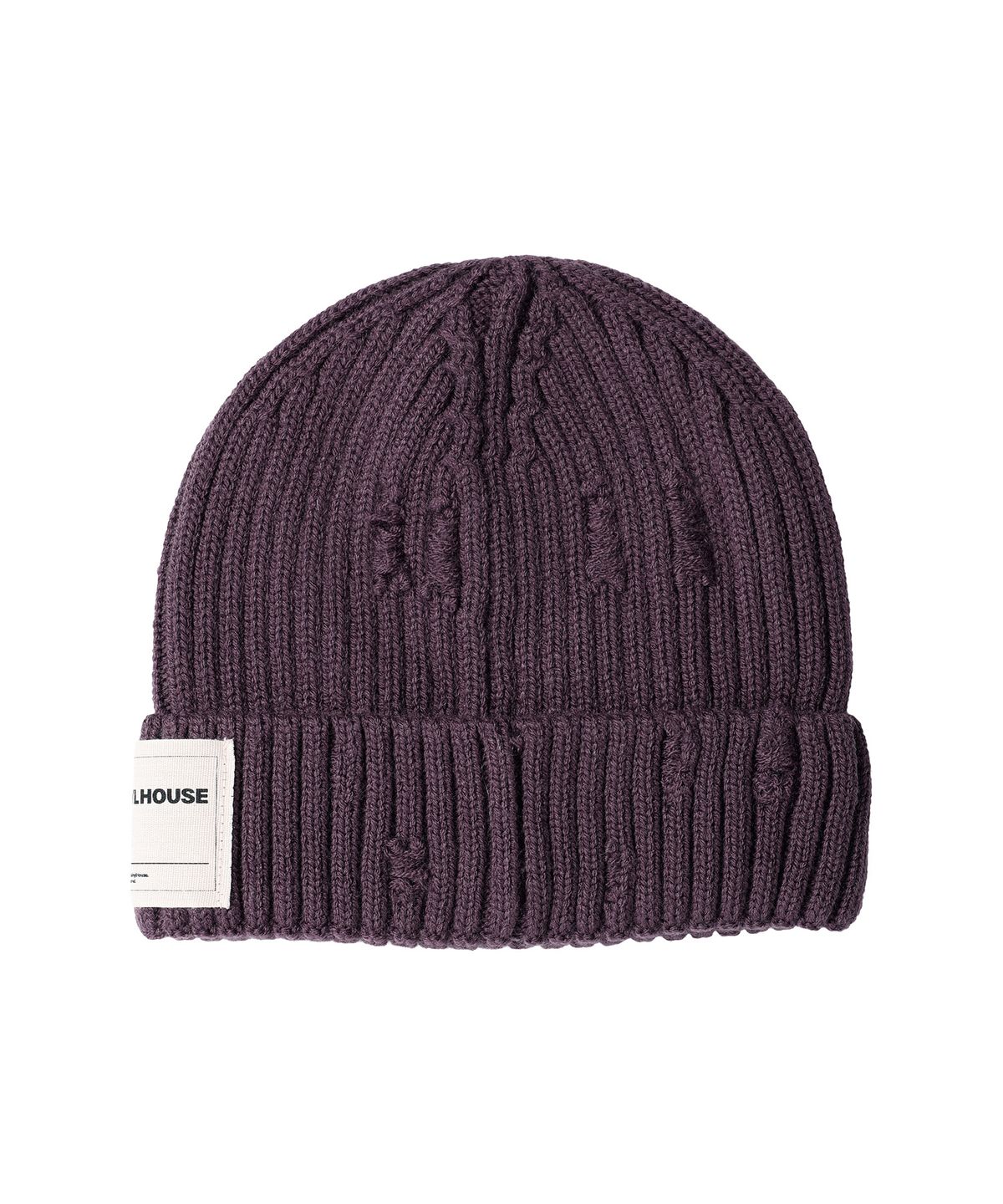 더바이닐하우스(THEVINYLHOUSE) DAMAGE KNIT BEANIE PURPLE