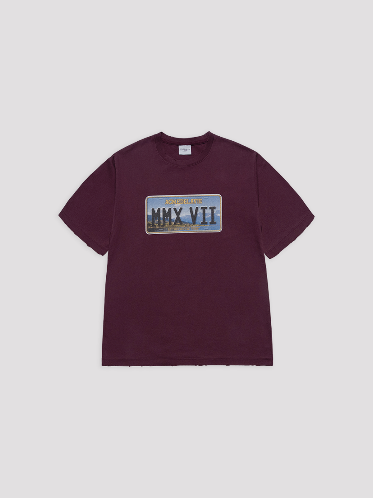 아크메드라비(ACME DE LA VIE) LICENSE PLATE SHORT SLEEVE T-SHIRT