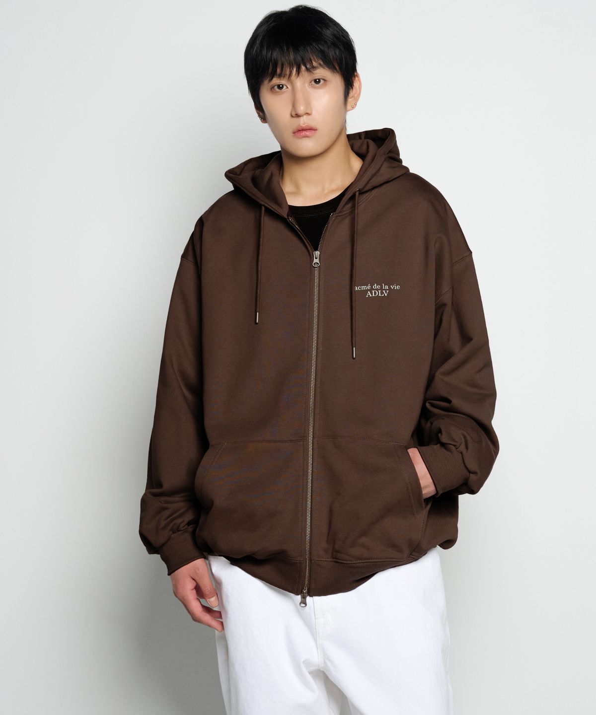 아크메드라비(ACME DE LA VIE) BASIC LOGO NAPPING HOODIE ZIP UP SEASON2