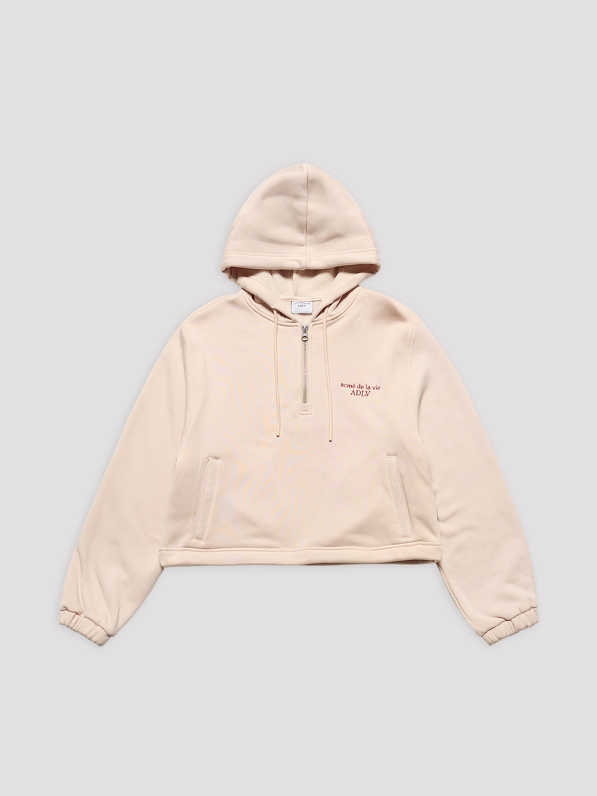 아크메드라비(ACME DE LA VIE) WOMAN FLEECE BONDED HOODIE HALF ZIP UP