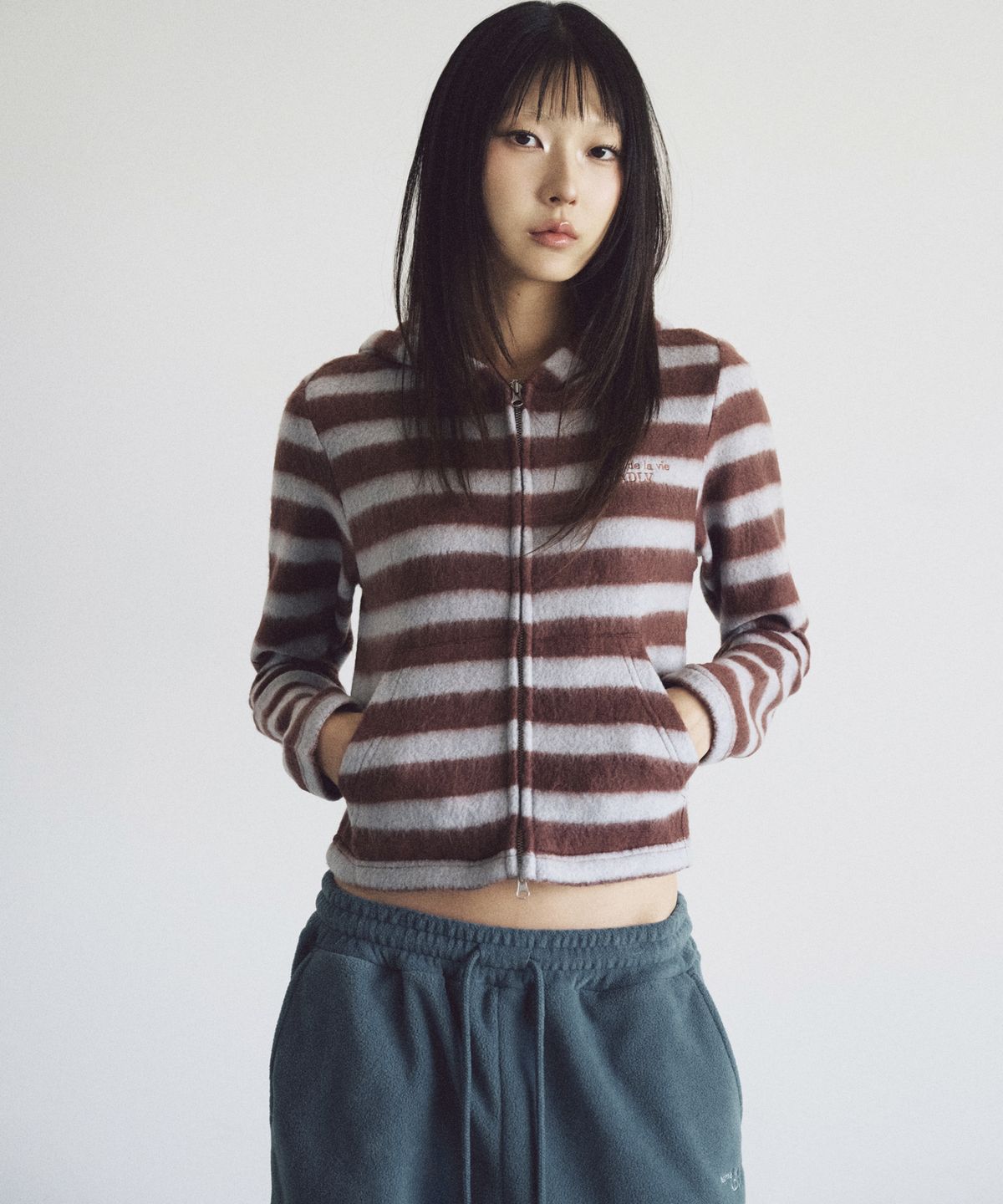 아크메드라비(ACME DE LA VIE) WOMAN MOHAIR HOODIE ZIP UP