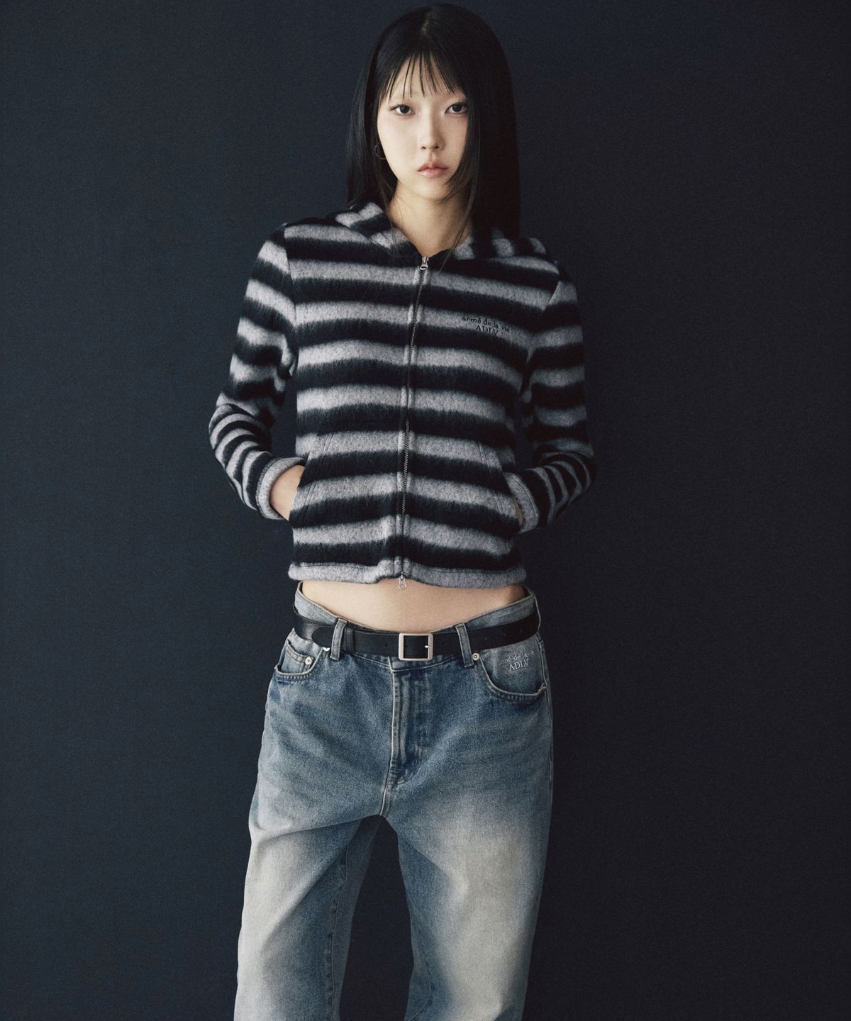 아크메드라비(ACME DE LA VIE) WOMAN MOHAIR HOODIE ZIP UP
