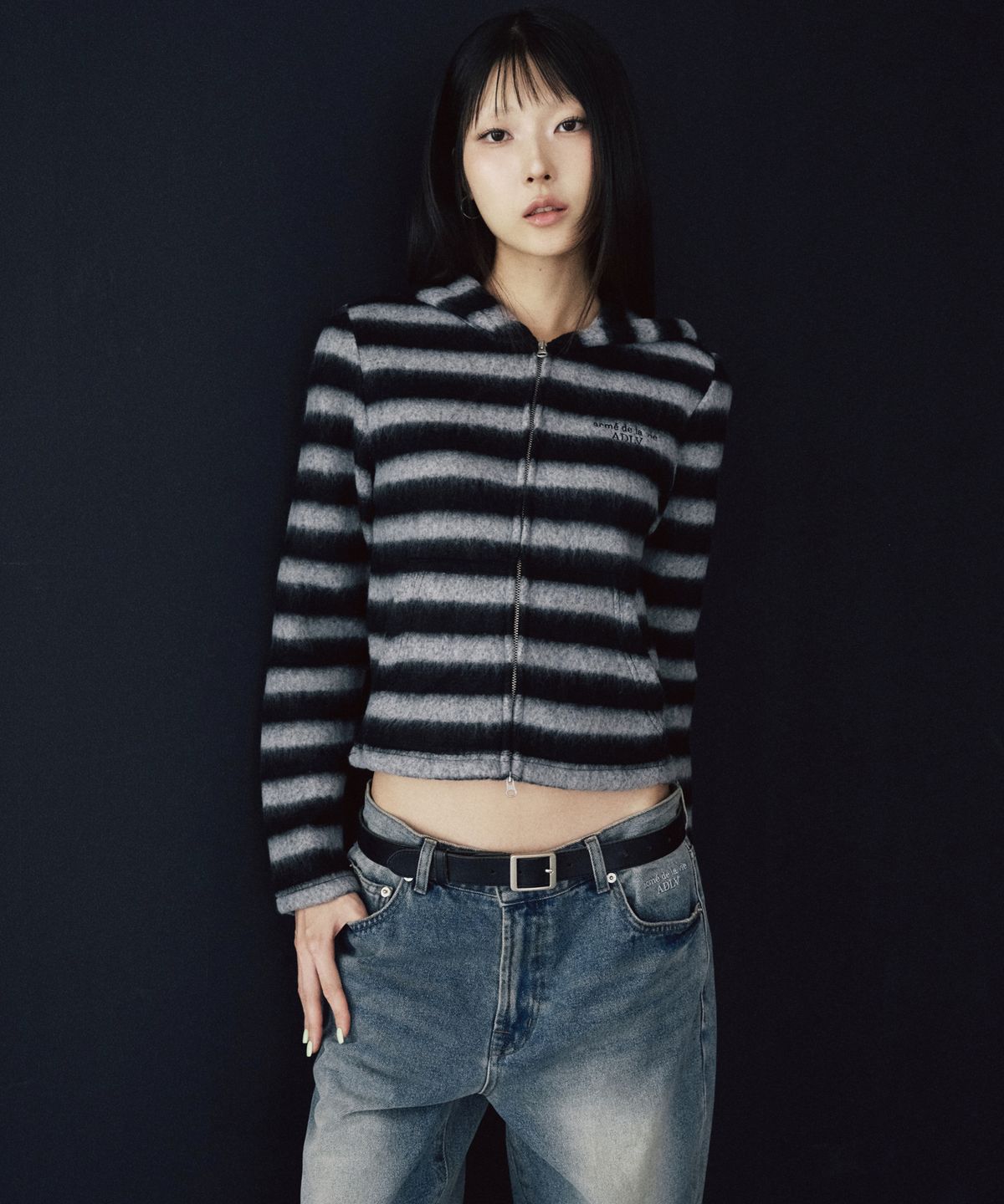 아크메드라비(ACME DE LA VIE) WOMAN MOHAIR HOODIE ZIP UP
