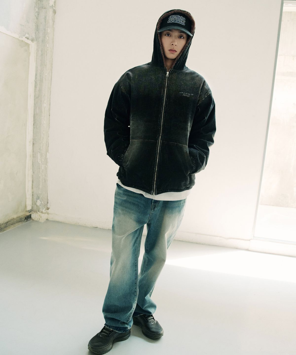 아크메드라비(ACME DE LA VIE) DENIM CORDUROY FLEECE HOODIE JACKET