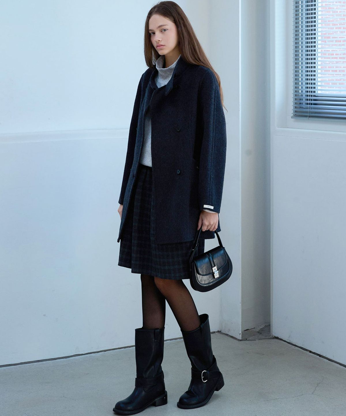 슬로우롤리(SLOWLOLLI) Vintage check banding skirt_2 Colors
