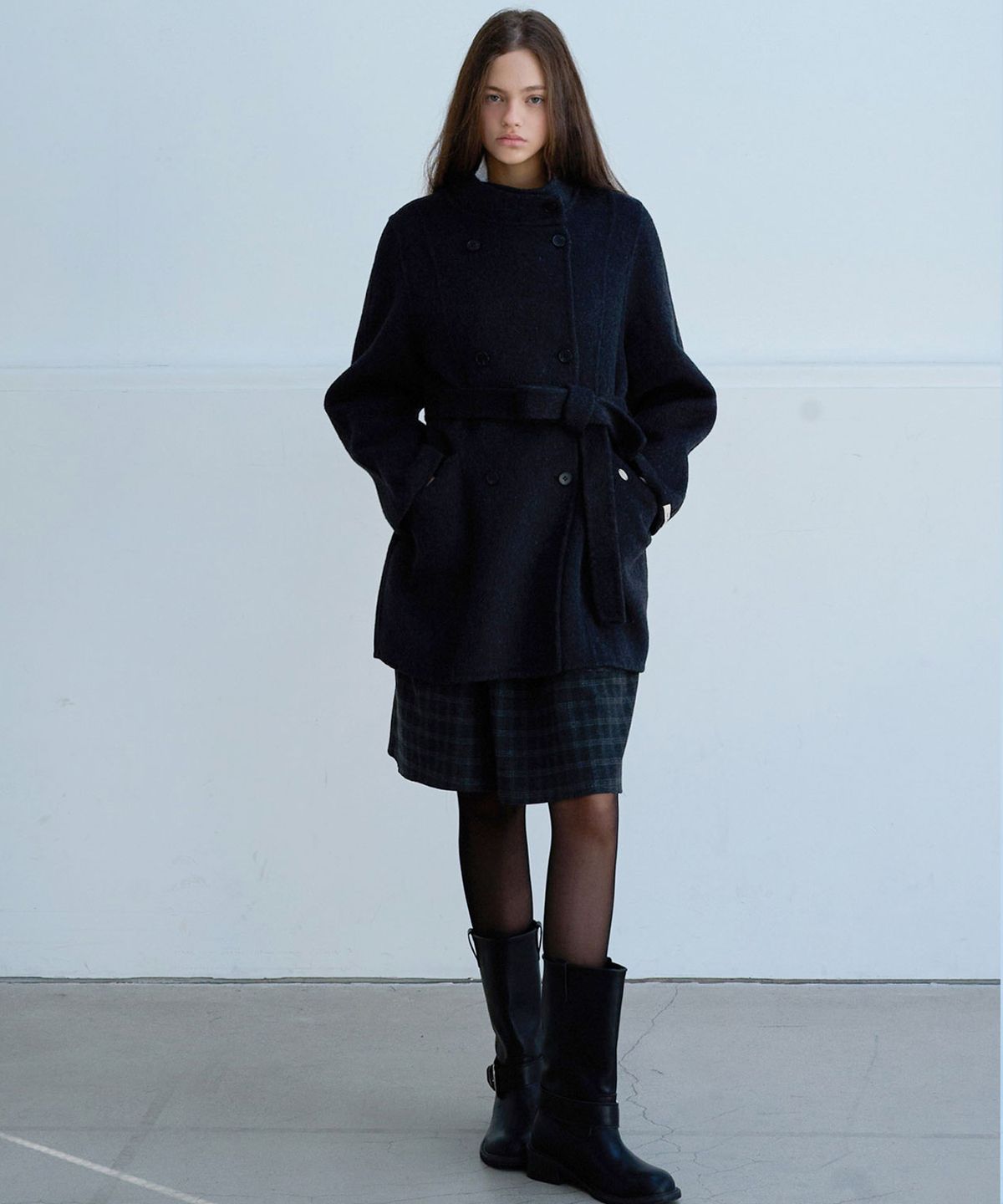 슬로우롤리(SLOWLOLLI) Vintage check banding skirt_2 Colors