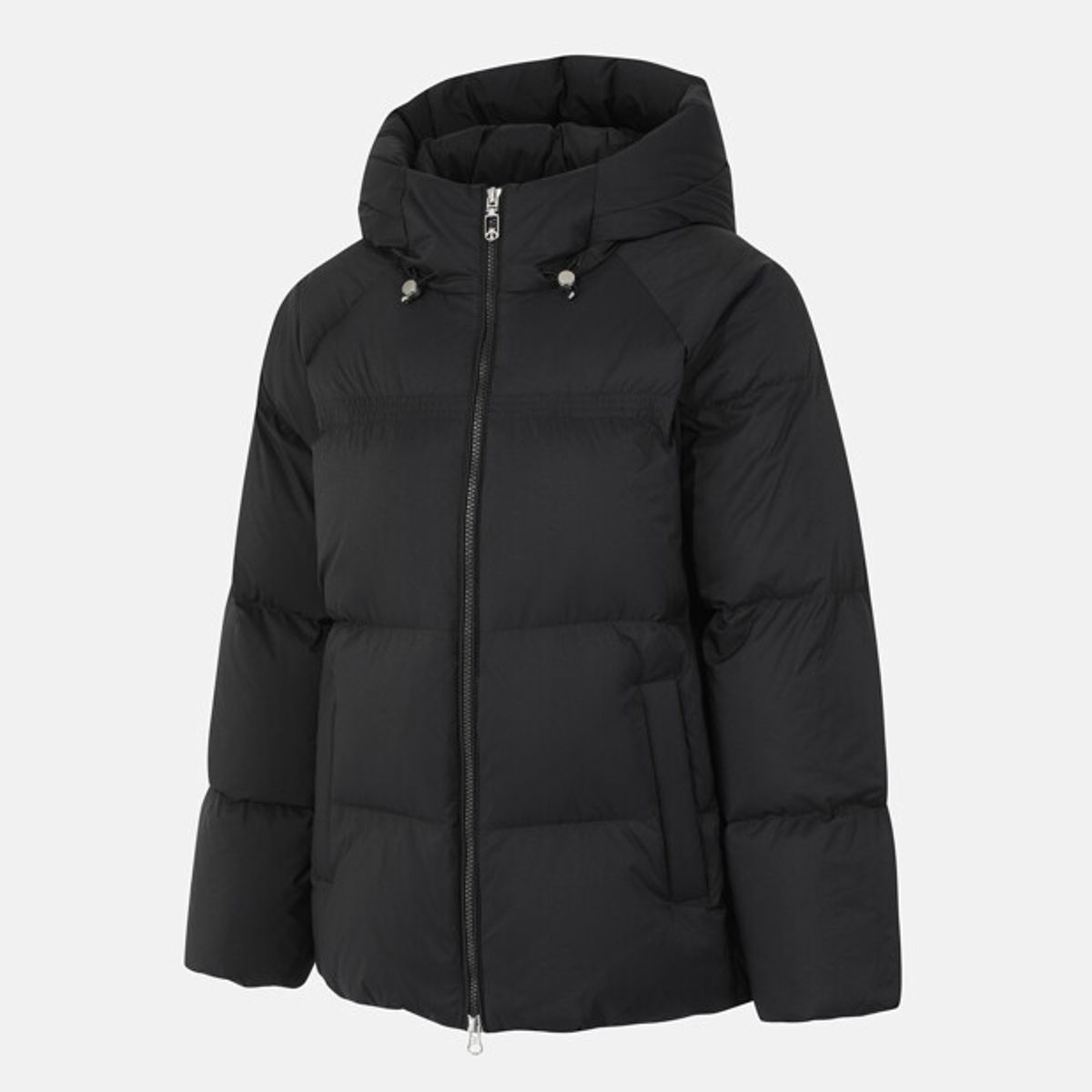 데상트(DESCENTE) 여성 퀼팅 A라인 후드형 다운 자켓 블랙 SR422SDJO4