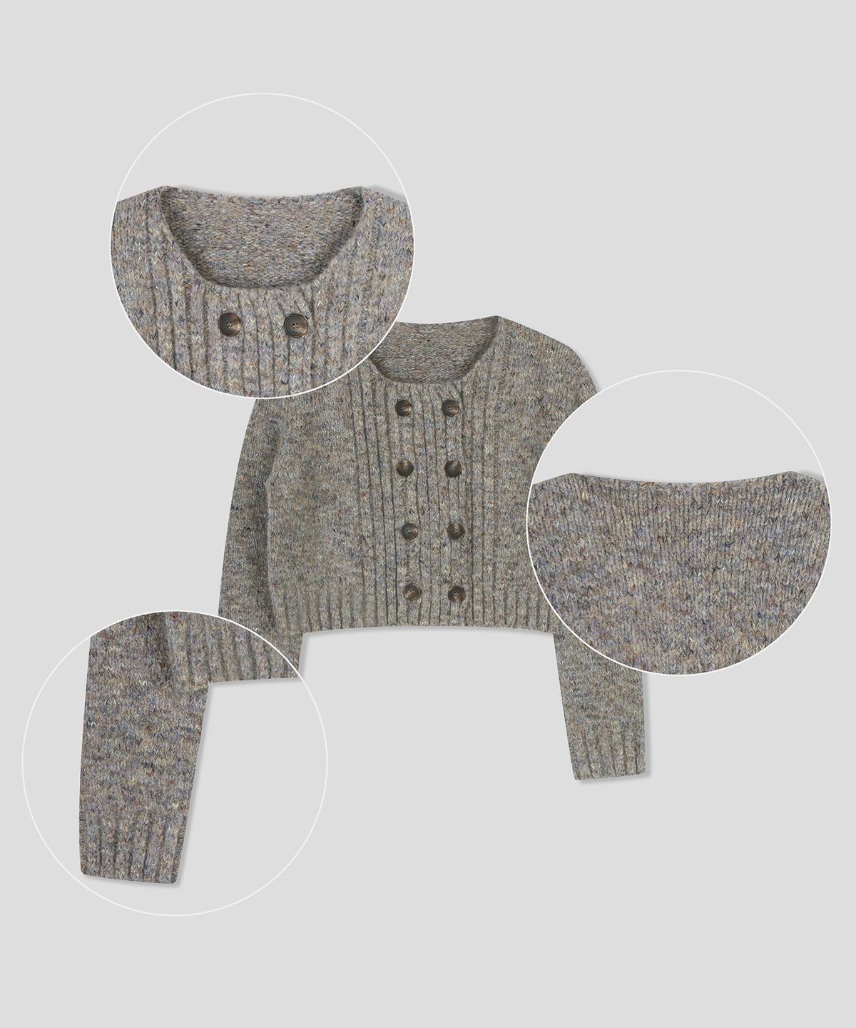 스르비(SELEVER) Marl Double Cardigan_3 Color