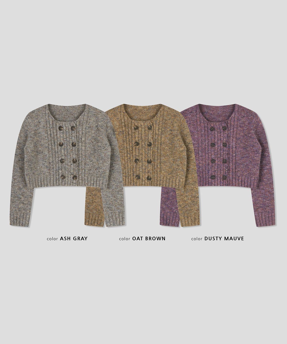 스르비(SELEVER) Marl Double Cardigan_3 Color