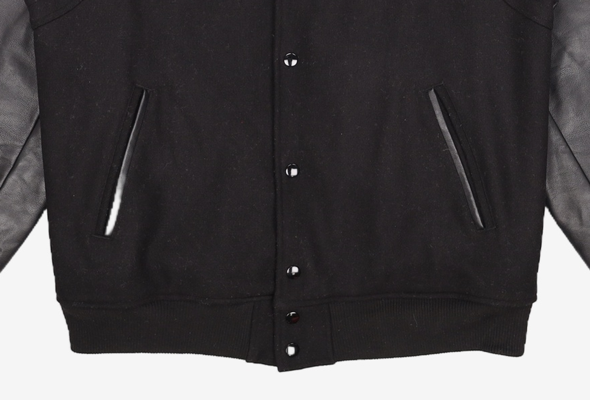 프리즘웍스(FRIZMWORKS) WOOL STADIUM JACKET _  BLACK XL