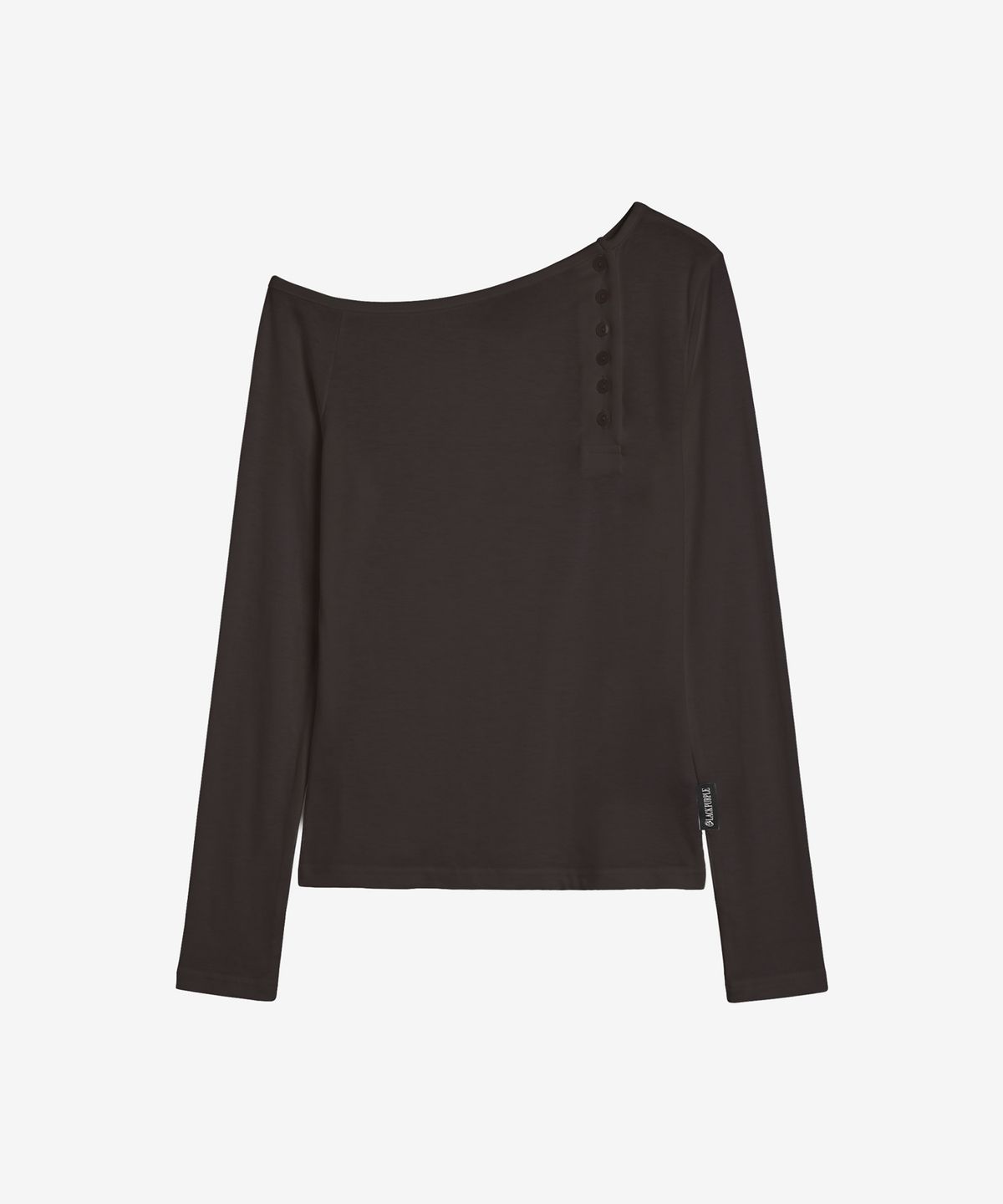 블랙 퍼플(BLACK PURPLE) 이네즈 오픈숄더 탑_차콜 Inez Open Shoulder Top_Charcoal