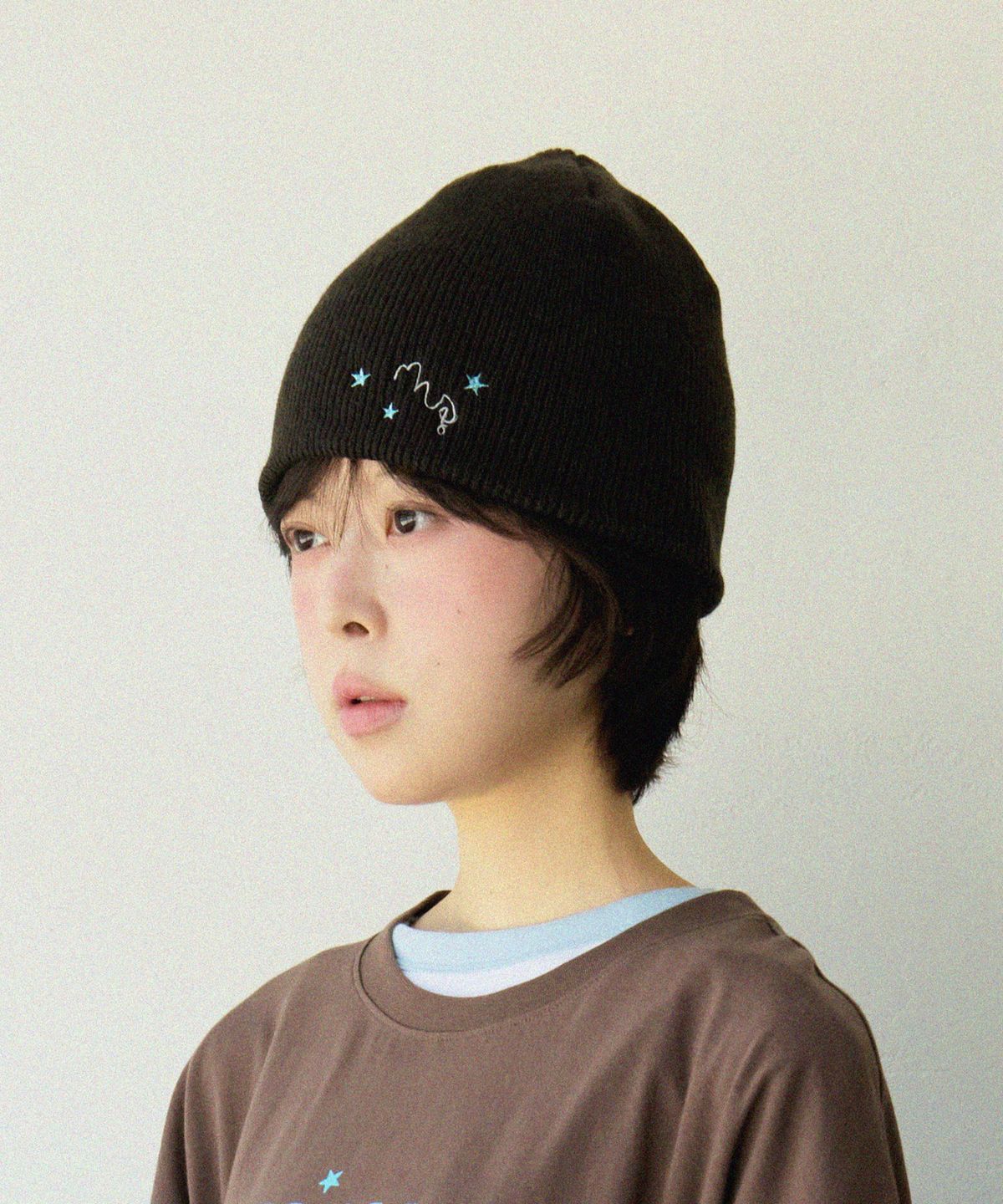마우그(MAUG) 듀 미니 스티치 비니 브라운