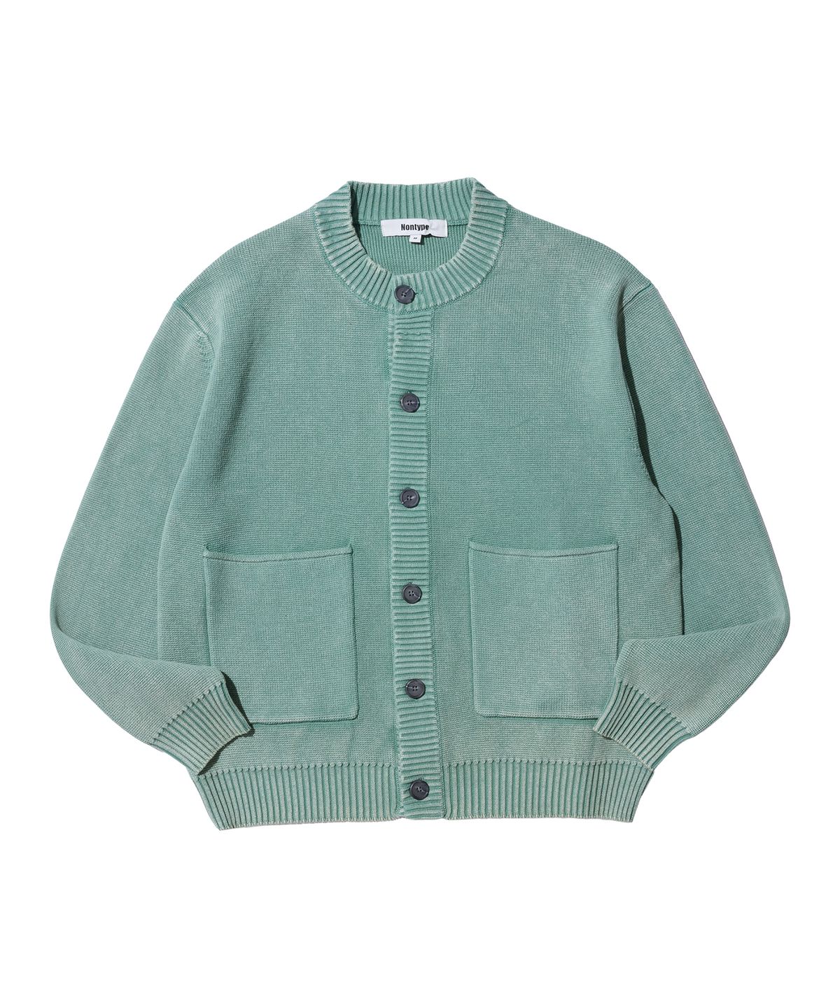 논타입(NONTYPE) VTG WASHED BUTTON CARDIGAN (GREEN)