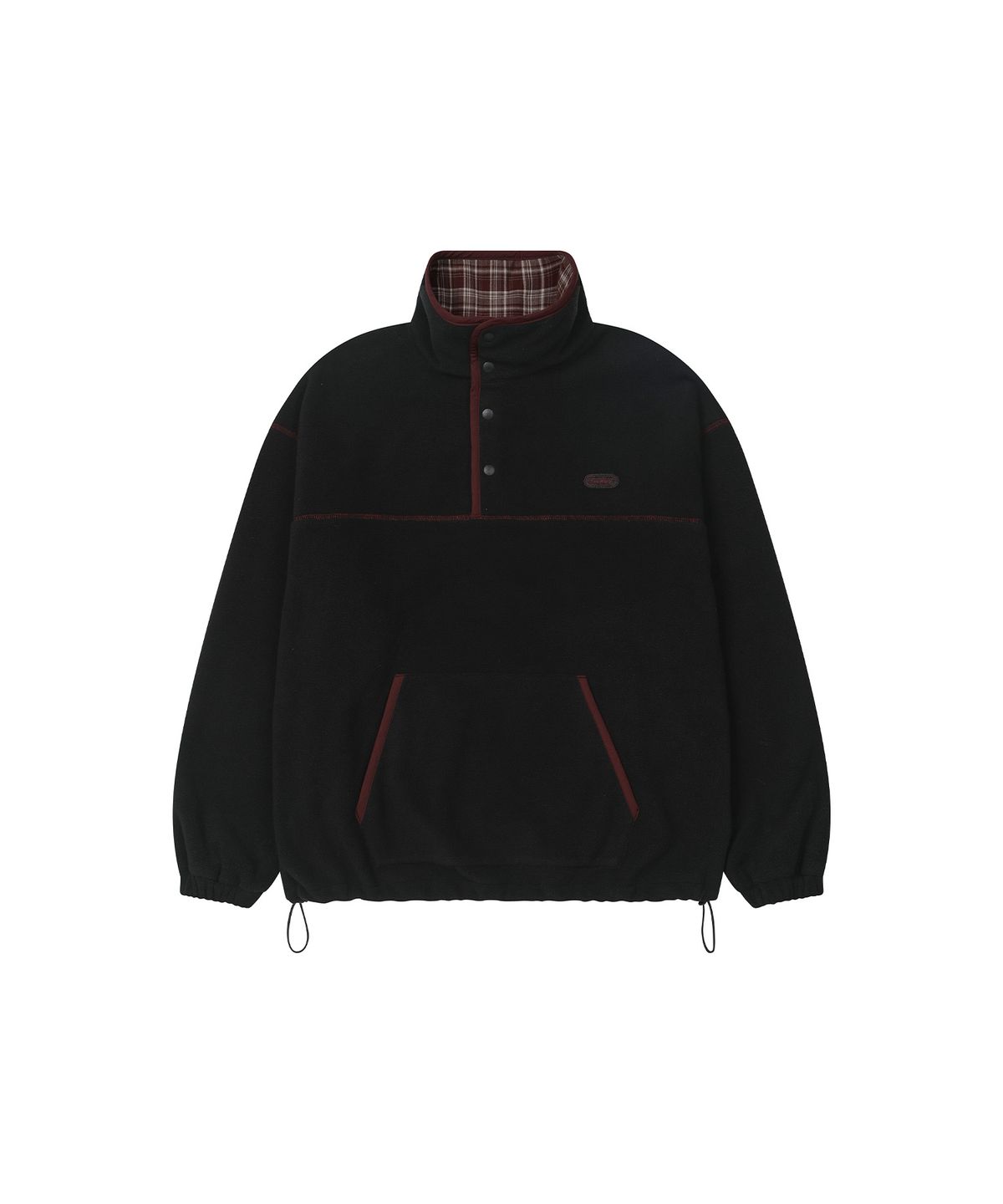 레더리(LEATHERY) 코티지 플리스 하프 집업 [BLACK CHECK]