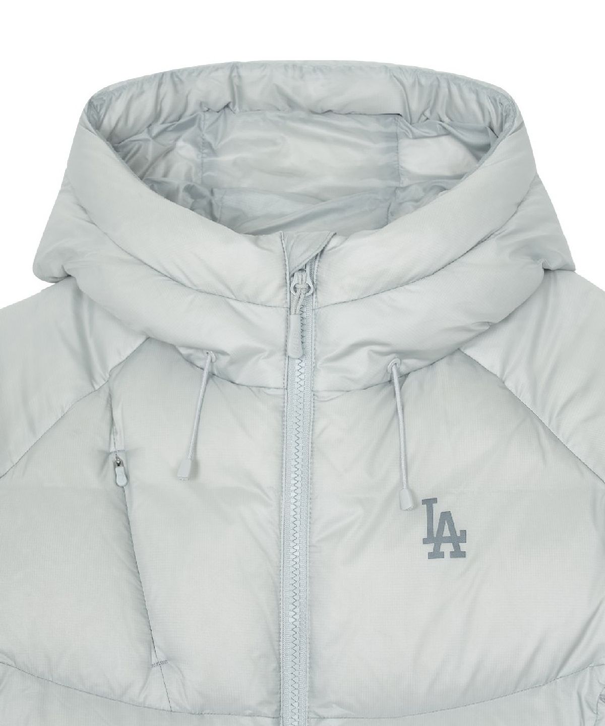 엠엘비(MLB) 고프코어 립스탑 후드 구스 커브패딩 LA (L.Grey)