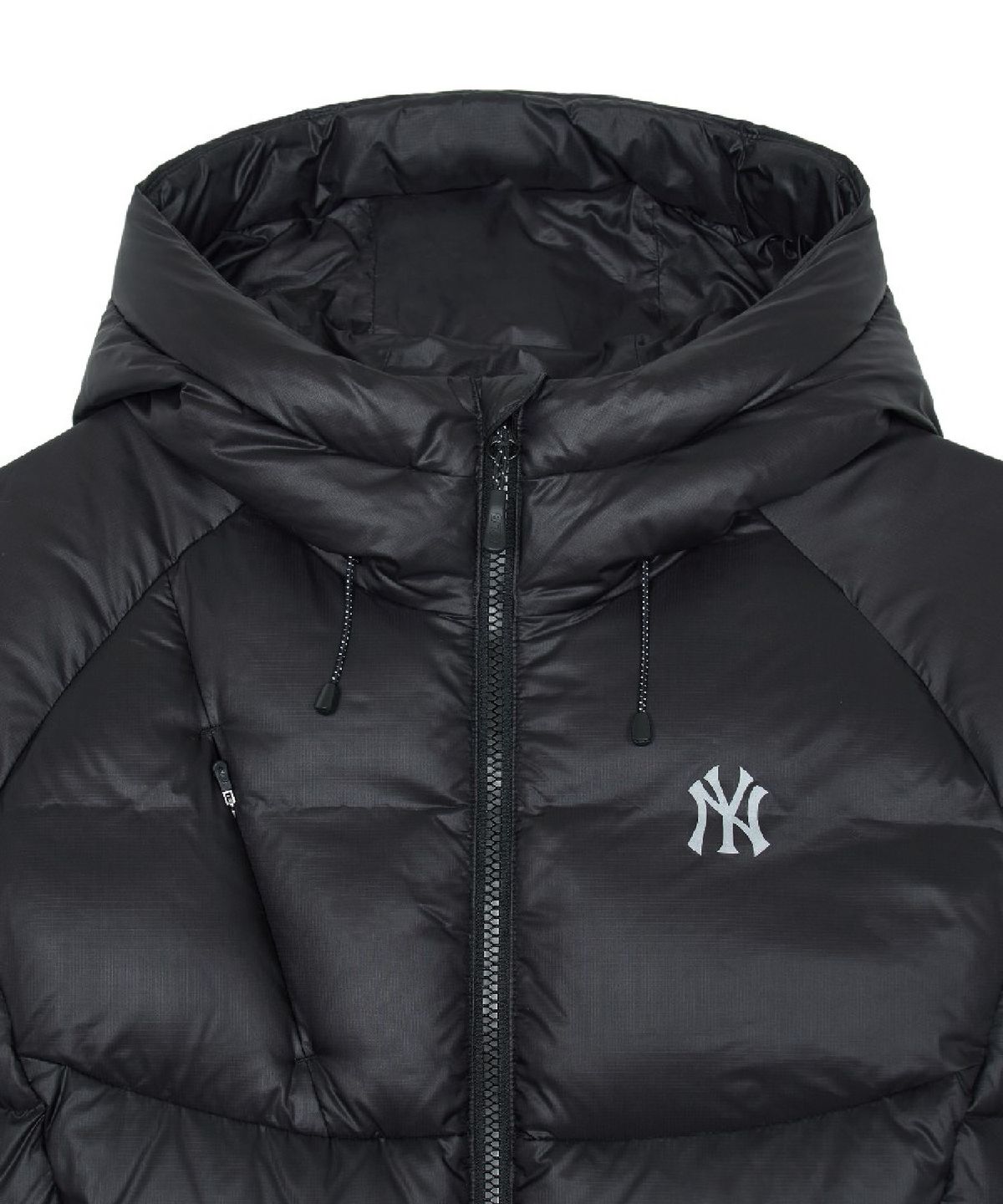 엠엘비(MLB) 고프코어 립스탑 후드 구스 커브패딩 NY (Black)