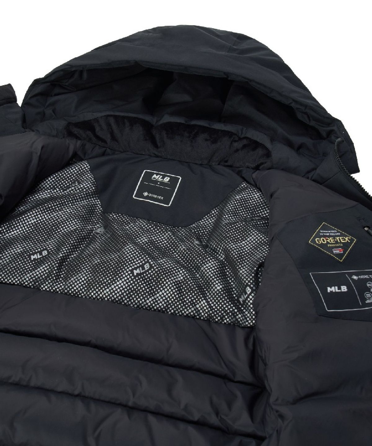 엠엘비(MLB) 고어텍스 2L 아웃포켓 구스 미드패딩 NY (Black)