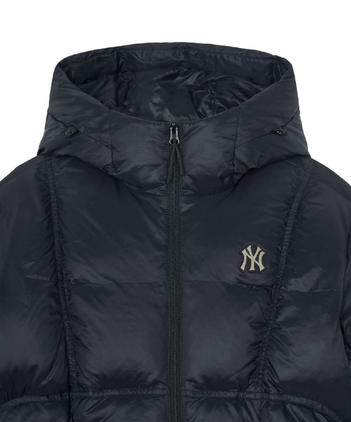엠엘비(MLB) 여성 셔링 후드 크롭패딩 NY (Black)