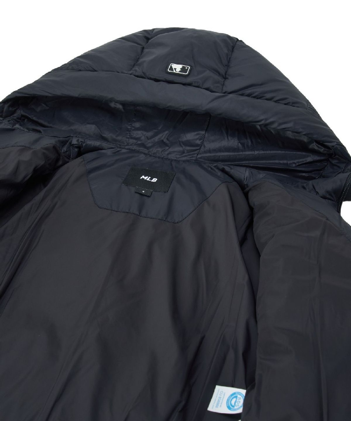 엠엘비(MLB) 여성 셔링 후드 크롭패딩 NY (Black)