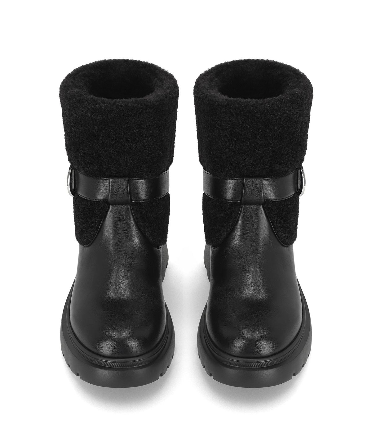 엘칸토(ELCANTO) 마쯔 여성 퍼 트리밍 바이커 앵클부츠 4.5cm LCWA08M64V