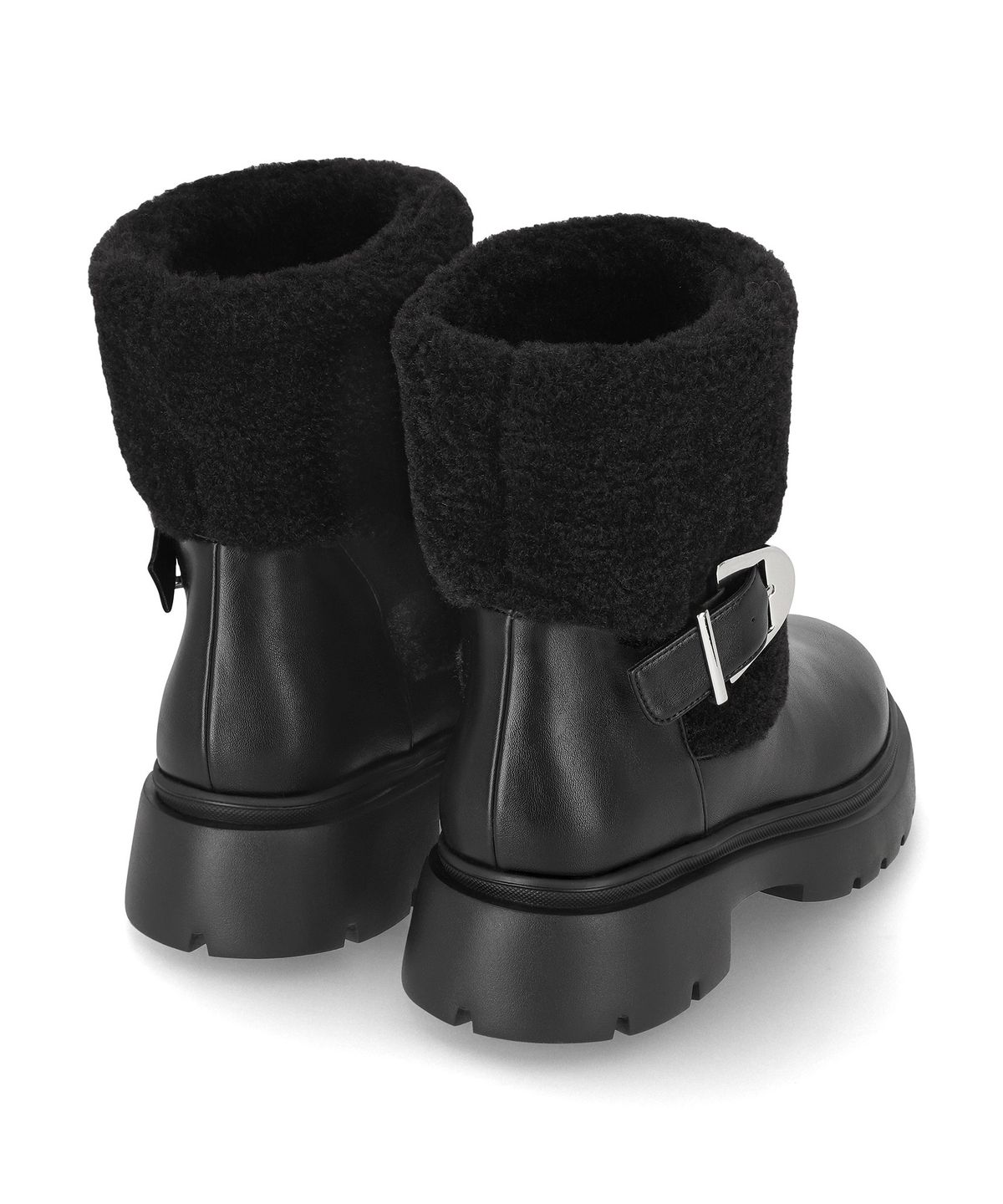엘칸토(ELCANTO) 마쯔 여성 퍼 트리밍 바이커 앵클부츠 4.5cm LCWA08M64V