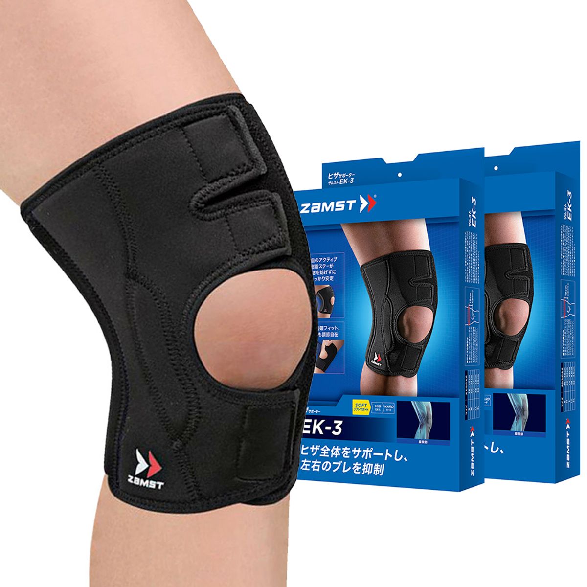 잠스트(ZAMST) 스탠다드 서포트 무릎보호대 EK-3 패키지 (2pack)
