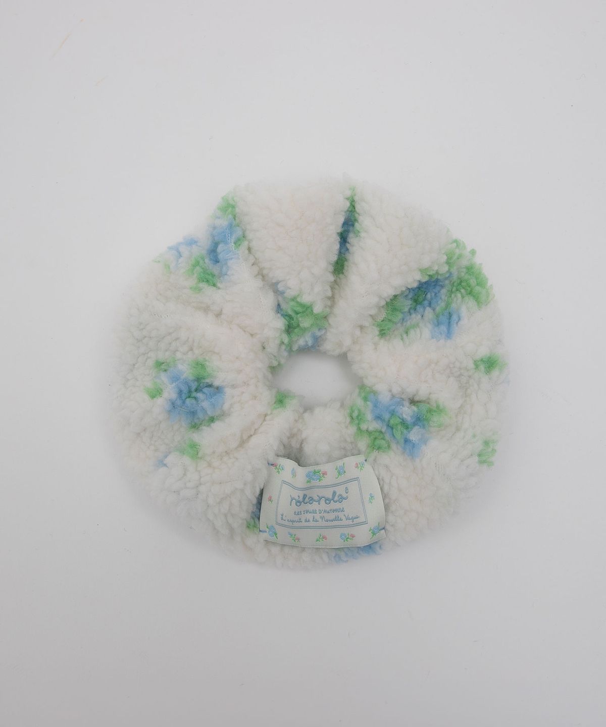 로라로라(ROLAROLA) FLOWER FLEECE SCRUNCHY BLUE