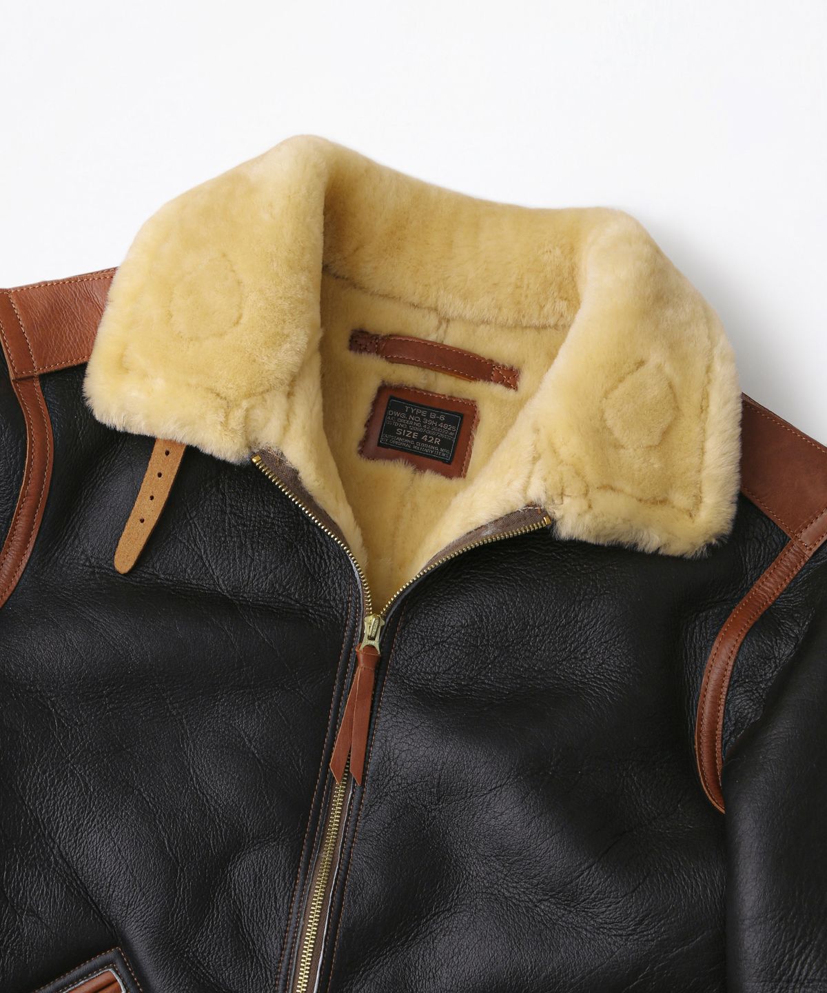 아웃스탠딩(OUTSTANDING) TYPE B-6 MOUTON JACKET_D.BROWN