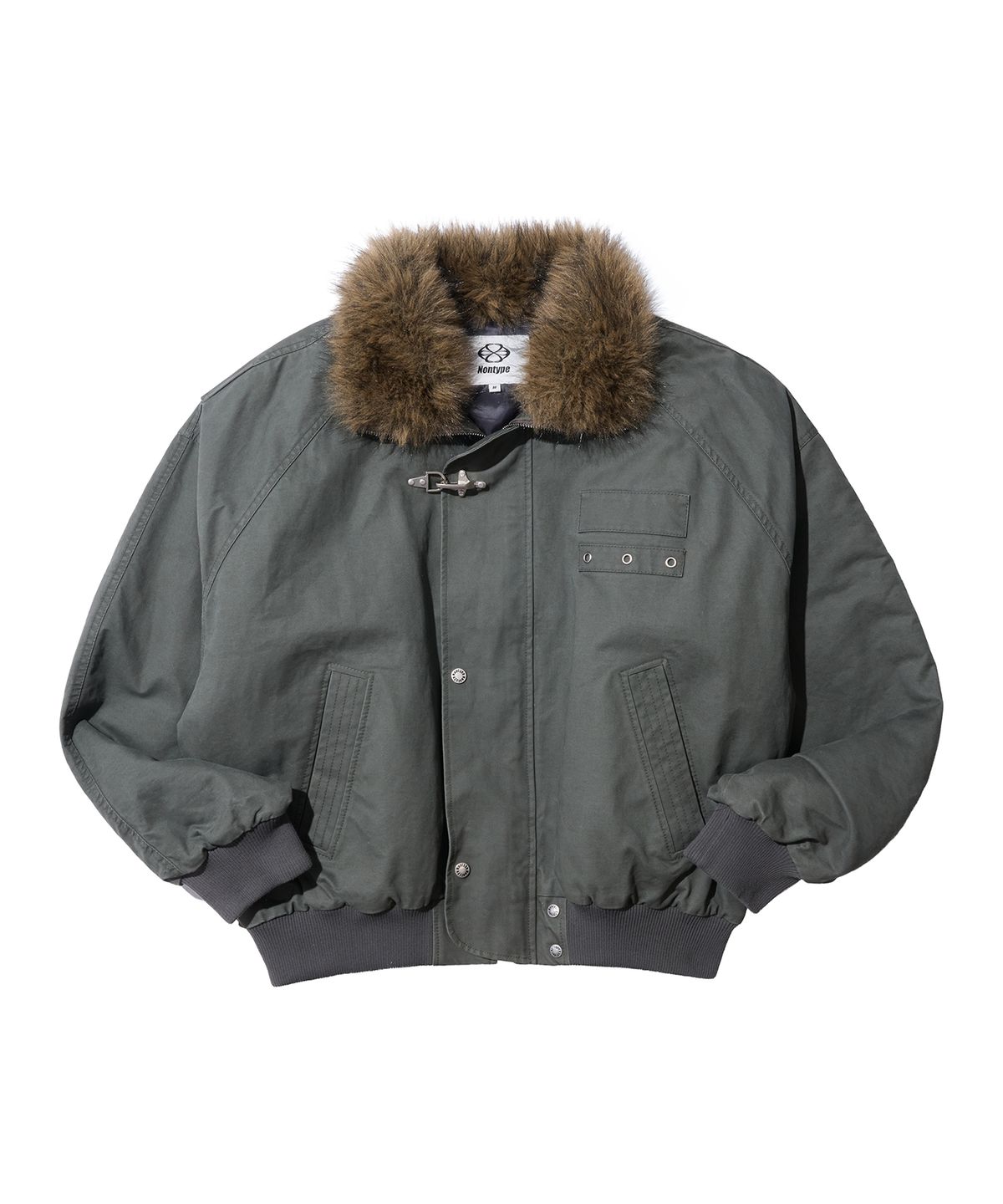 논타입(NONTYPE) MILITARY FUR-NECK FLIGHT BOMBER (KHAKI)