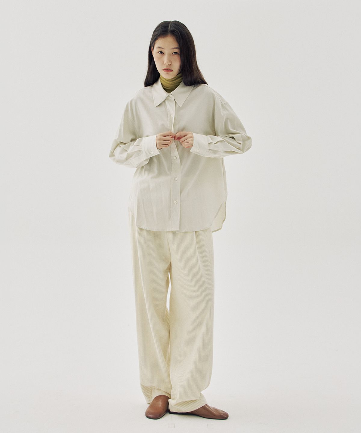 해브 앤 해브(HAVE8HAVE) Camille Silky Supima Cotton Shirts_2 Color
