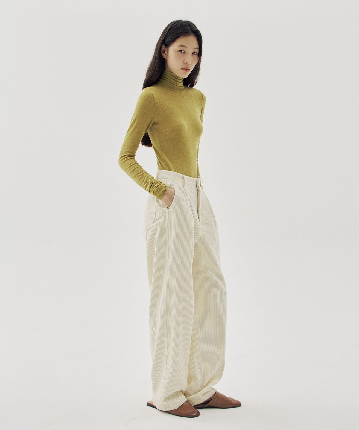 해브 앤 해브(HAVE8HAVE) Bueno Tencel Merino Wool Turtle Neck T-Shirts_4 Color