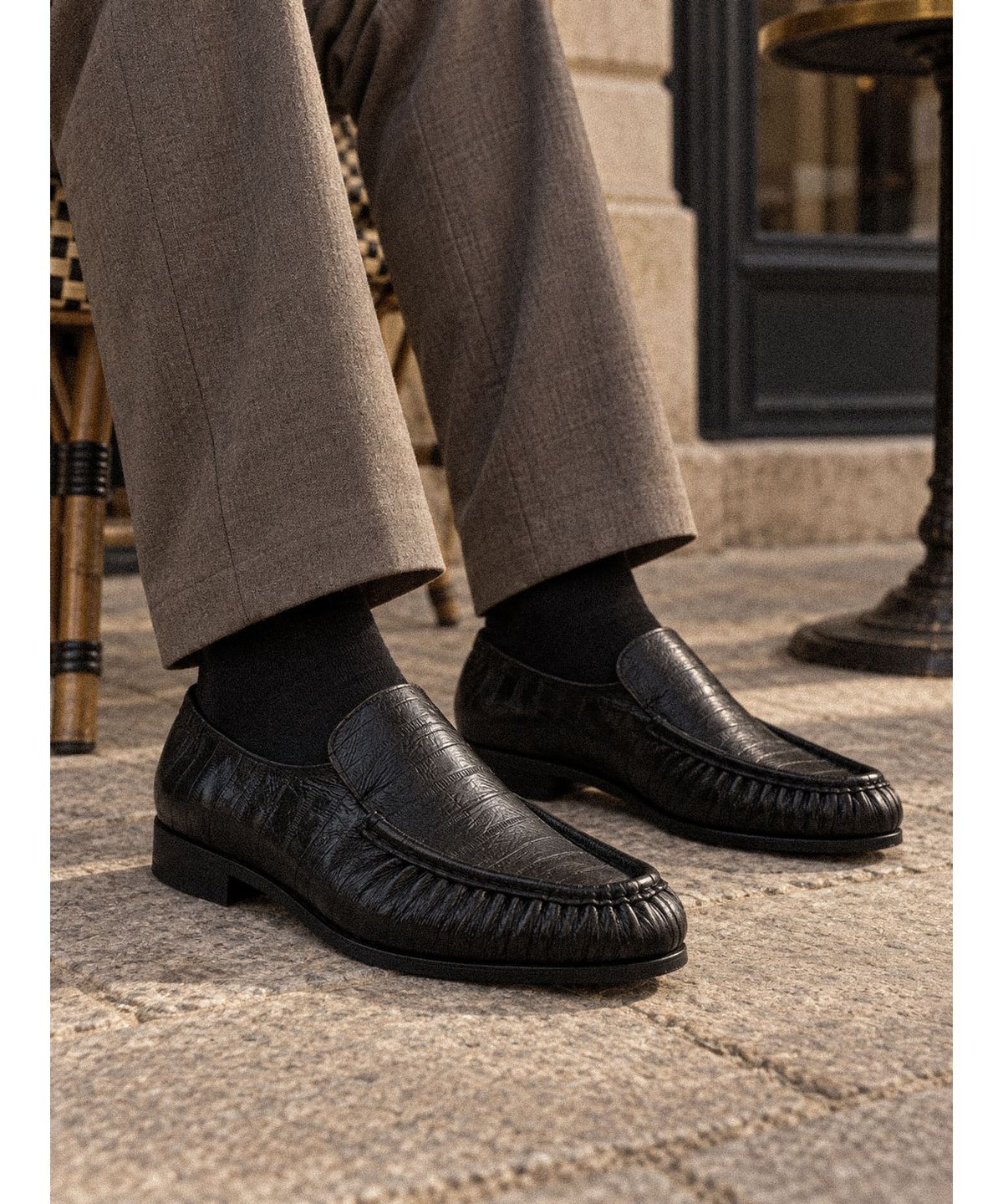 올클래식(ALLCLASSIC) Cimer Shirring Loafer #4417 [Black eel]